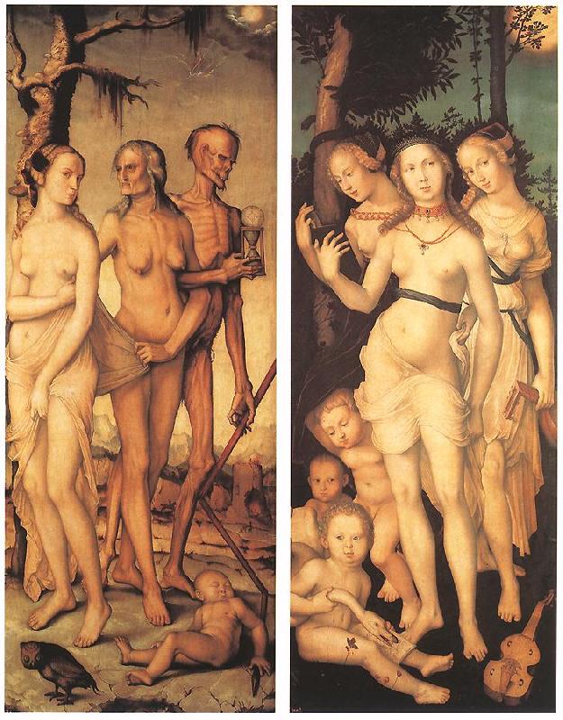 BALDUNG GRIEN, Hans Three Ages of Man and Three Graces Sweden oil painting art